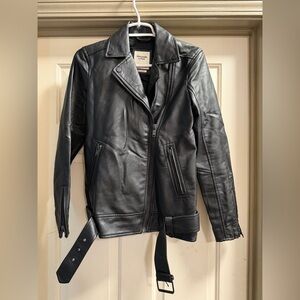 Abercrombie & Fitch. Black Leather Moto Jacket size extra small.